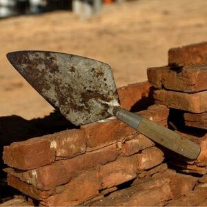 Vintage Disston Brick Trowel 15.5” Wood Handle Masonry Tool USA Collectible